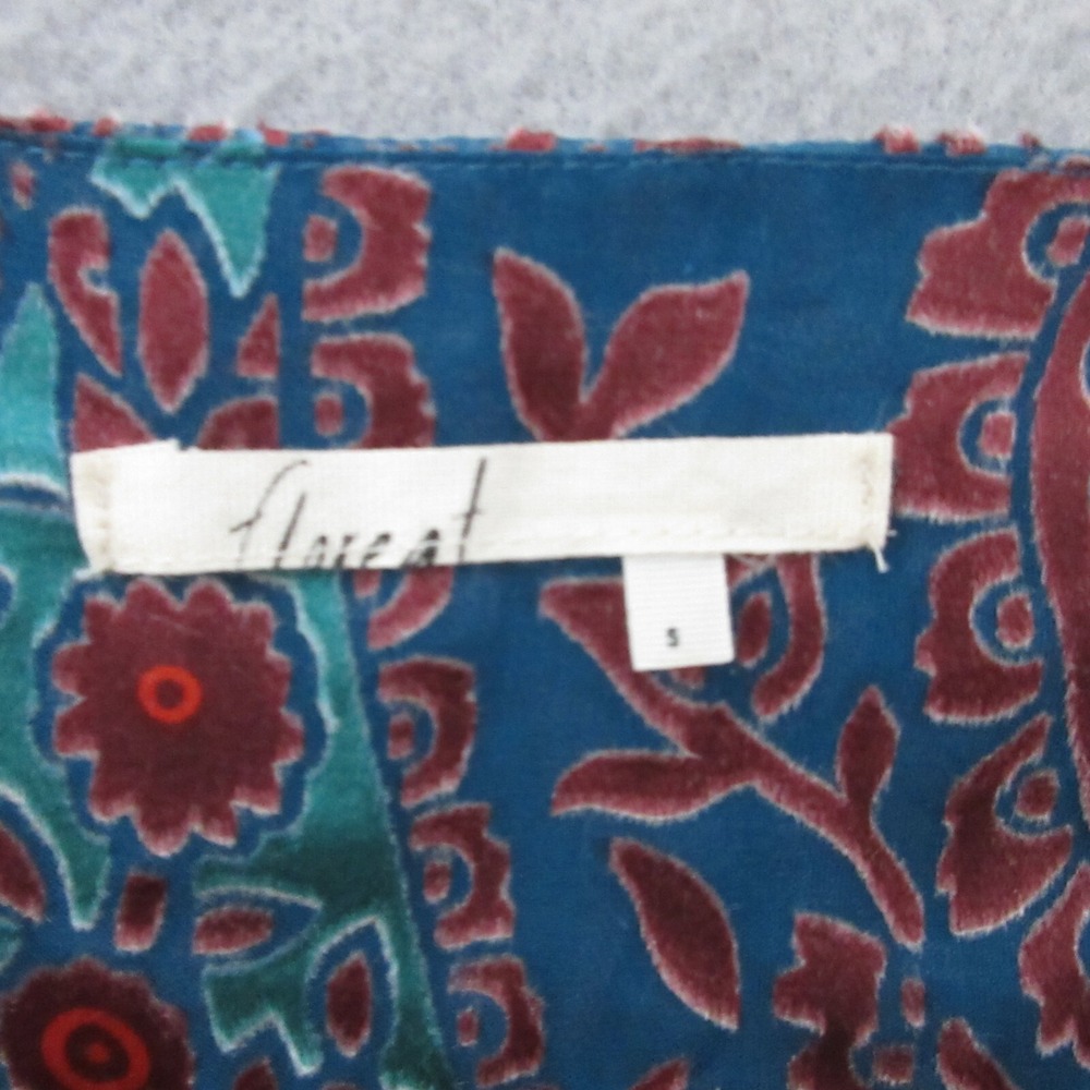 Anthropologie Floreat Top Small Valo Velvet Silk Burnout Romantic Coquette Flowy - Picture 4 of 9